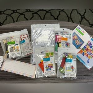 map, telling time, spelling, planet, word puzzle, sign language, plates & sheets